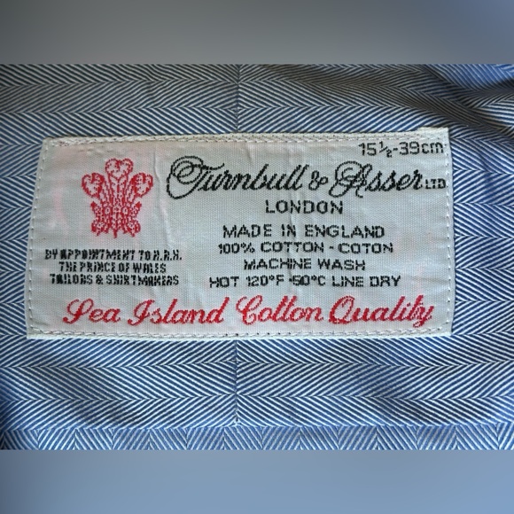 Turnbull & Asser Other - Turnbull & Asser Sea Island Cotton French Cuffs Men’s Dress Shirt Size 15.5-39cm